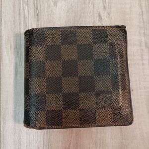 Authentic LOUIS VUITTON Damier Porte Monnaie  Wallet Brown